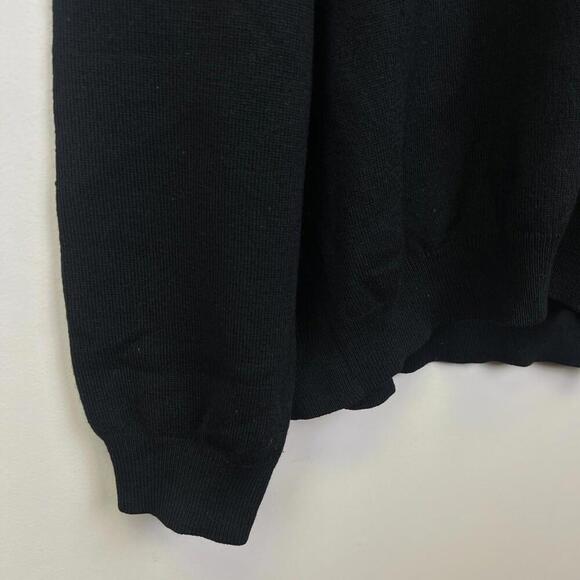 Brooks Brothers Merino Wool V-Neck Sweater Black Men’s L Stretch Pullover - Picture 2 of 3